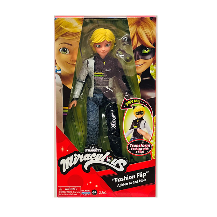 Miraculous Ladybug Fashion Flip Cat Noir Transforms from Adrien to Cat Noir  with the Flip of a Finger