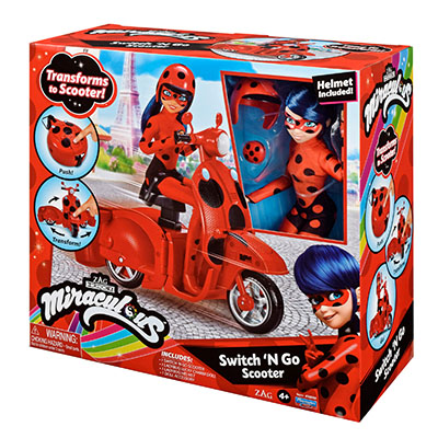 Miraculous Ladybug Switch & Go Scooter With Figure