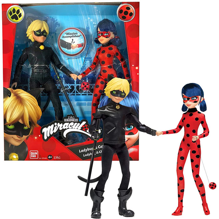 MIRACULOUS & CAT NOIR FASHION FLIP DOLLS - The Toy Insider