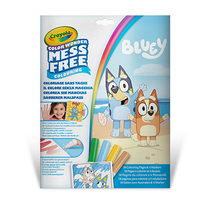 Crayola Color Wonder Set Bluey, Foldelope, 4 Mini Bl Markers