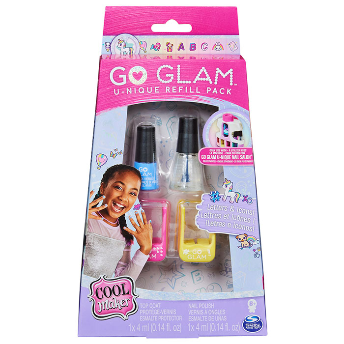 Cool Maker, GO GLAM Refill Pack with 4 Design Pods, 3 Nail Polish