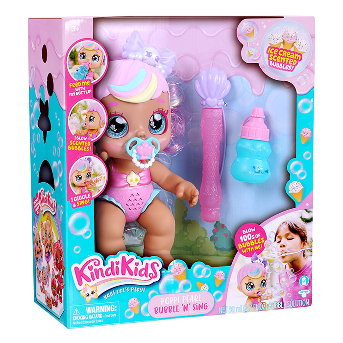 Kindi Kids Bubble & Sing Poppy Pearlina Doll Kindi Kids Prima Toys