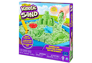 Kinetic Sand, Sandbox Set Kids Toy with 1lb All-Natural Green