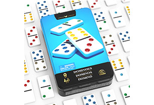Classic Blue Double 6 Dominoes In Tin